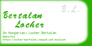 bertalan locher business card